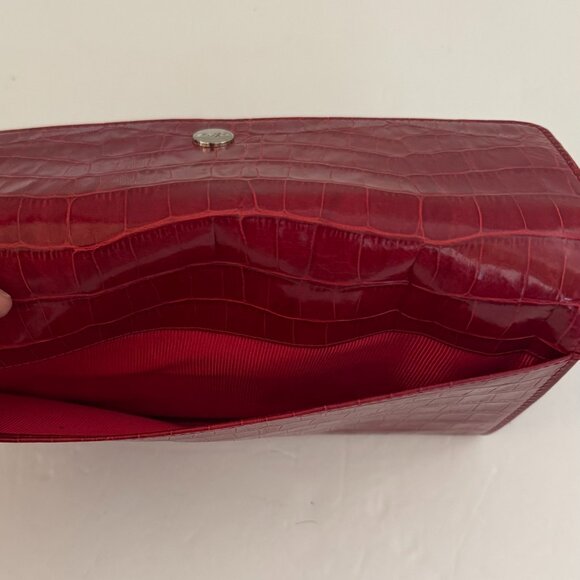 Abas Red Croc-Embossed Clutch Wallet - Picture 5 of 5